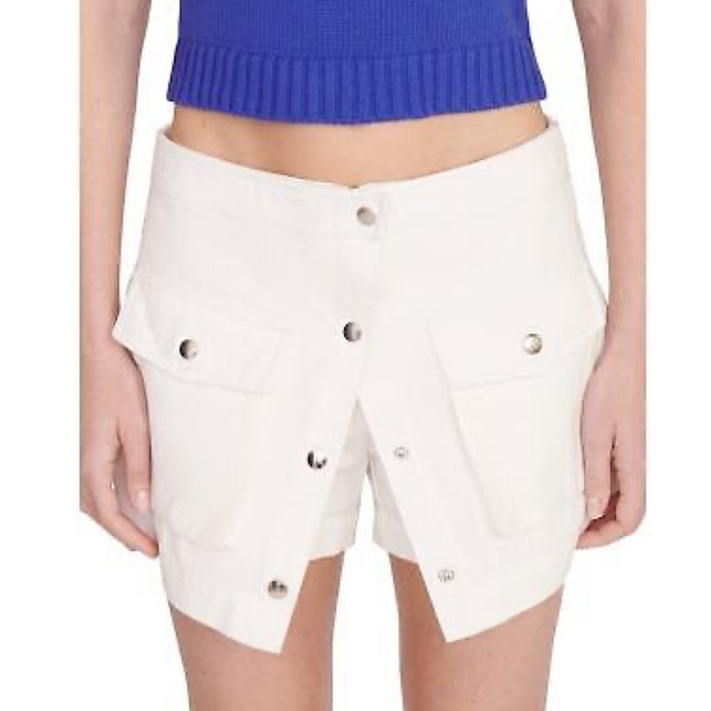 NWT STAUD Tamara Cotton Skort Snap Front Cargo Pockets